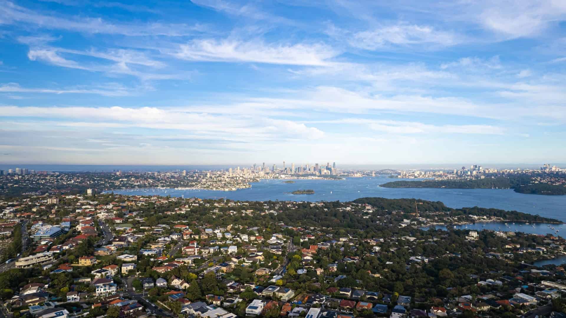 aerial view of Sydney suburbs