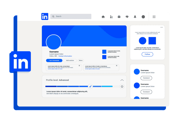 linkedin platform mockup