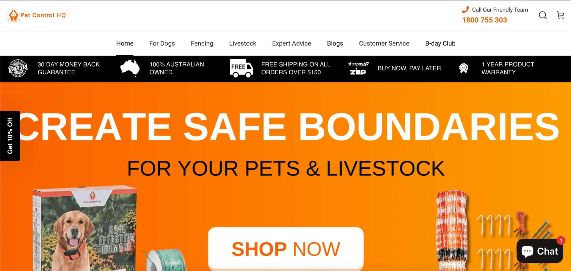 Screenshot of Pet Control HQ homepage