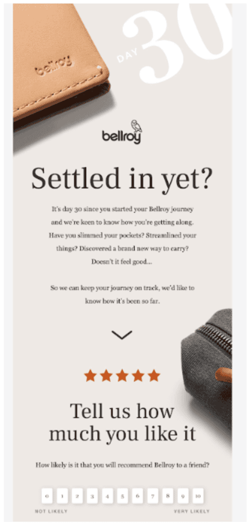 bellroy review request email