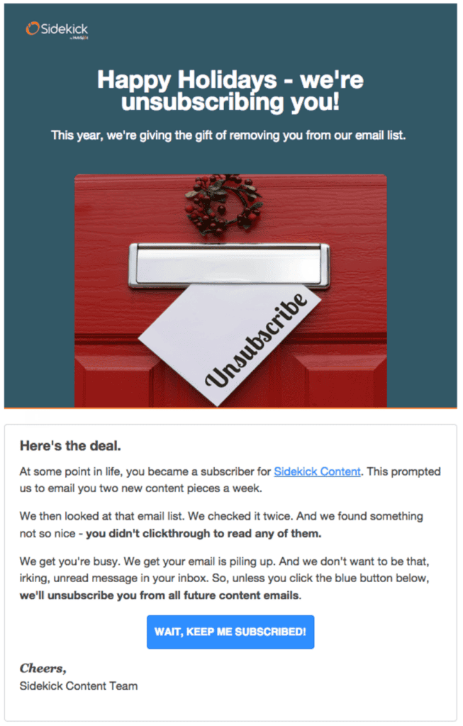 sidekick unsubscribe email