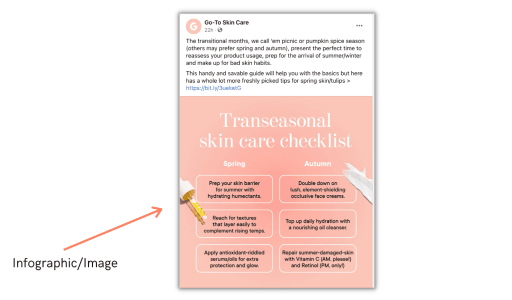 example of Go-to Skin Care inforgraphic