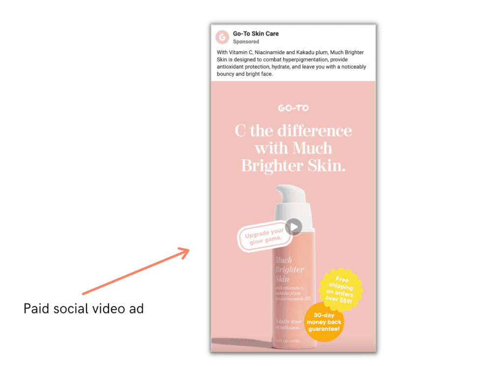 example of a paid social video ad