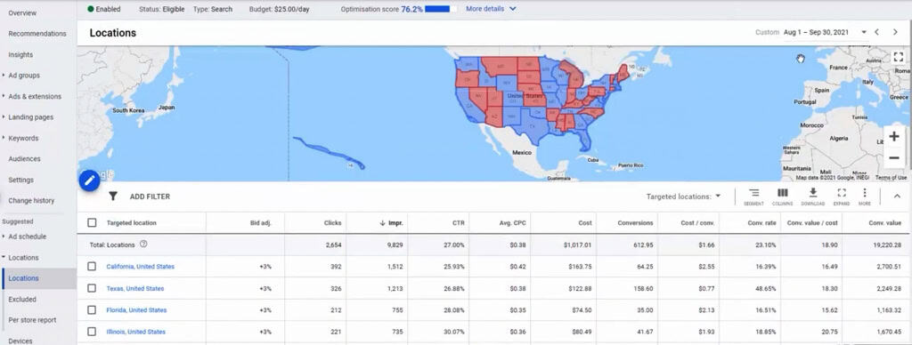 google ads location targeting